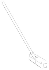 Broom Line Art Vector Illustration on White Background. Minimalist and Clean Design for Home Cleaning, Interior Design, and Housekeeping