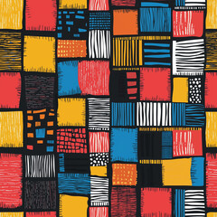 Korean bojagi seamless pattern design textile art colorful geometry minimalism contemporary space vibrant patchwork inspiration