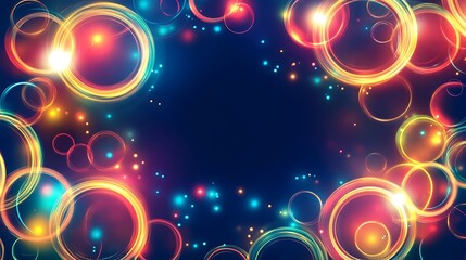 Abstract Colorful Glowing Circles Background Design