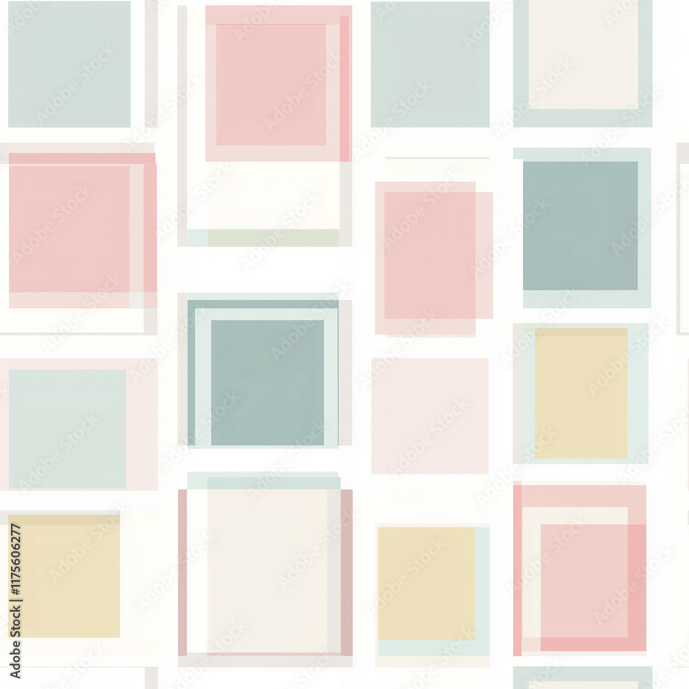 Aufkleber abstract pattern of colored squares in soft pastel tones, arranged in a grid layout, creating a mode
