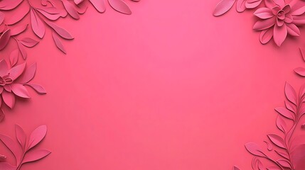 Pink Floral Paper Flowers and Leaves Design