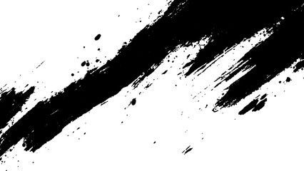 Black brush stroke on white background. Abstract black in splash, paint, brush strokes, stain grunge isolated on white background, Black staine brush, grunge banner, hand drawn splash,