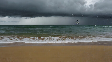 storm on the beach, ai generated