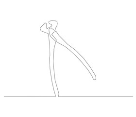 One continuous line drawing of pliers. Single line of pliers vector illustration
