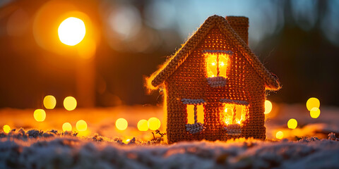 Cozy Miniature House Decor with Warm Lighting