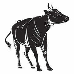 Cow vector silhouette black design white background