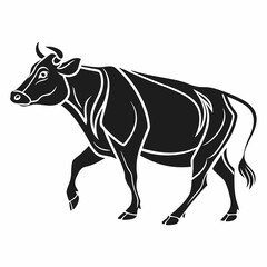 Cow vector silhouette black design white background
