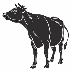 Cow vector silhouette black design white background