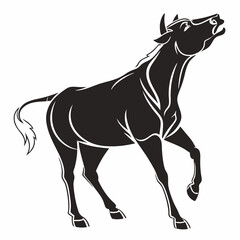 Cow vector silhouette black design white background