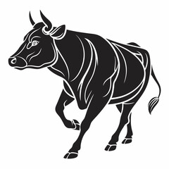 Cow vector silhouette black design white background