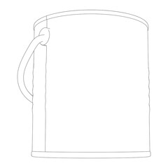 Paint Can Line Art Vector Illustration on White Background. Clean and Minimalist Design for DIY, Painting, and Home Renovation