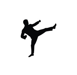 A man-martial arts taekwondo vector silhouettes