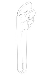 Pliers Line Art Vector Illustration on White Background. Precision Tool Design for Workshops, Metalworking, and DIY Projects