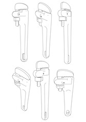 Pliers Line Art Vector Illustration on White Background. Precision Tool Design for Workshops, Metalworking, and DIY Projects