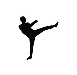 A man-martial arts taekwondo vector silhouettes