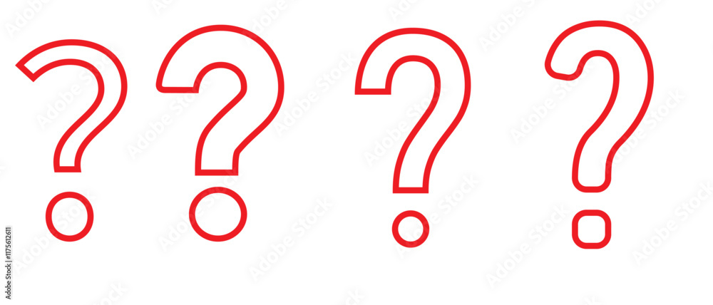 Poster question mark icon set vector in two styles isolated on white background