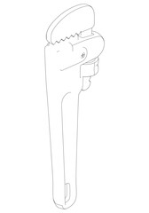 Pliers Line Art Vector Illustration on White Background. Precision Tool Design for Workshops, Metalworking, and DIY Projects