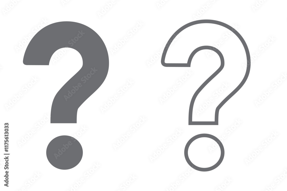 Aufkleber question mark icon set vector in two styles isolated on white background