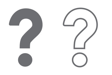 question mark icon set vector in two styles isolated on white background