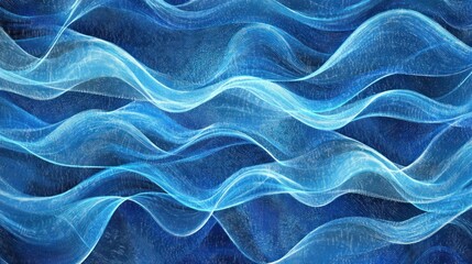 Fototapeta premium Abstract blue wave background texture.