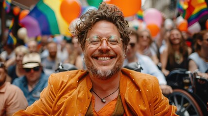 Fototapeta premium Happy gay man having fun of LGBTQ community