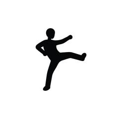 A man-martial arts taekwondo vector silhouettes
