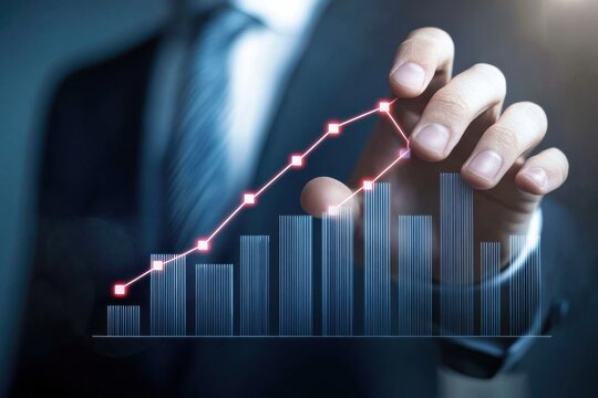 business growth consulting, a dynamic team strategizing plans for expanding a company, with visuals of success and upward trends