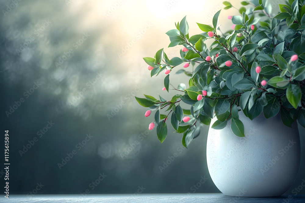 Poster stock photo features a simple and elegant grey gradient background, providing a neutral and versatil