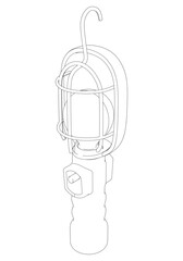 Shop Light Line Art Vector Illustration on White Background. Illuminating Design for Workshops, Workspaces, and DIY Projects