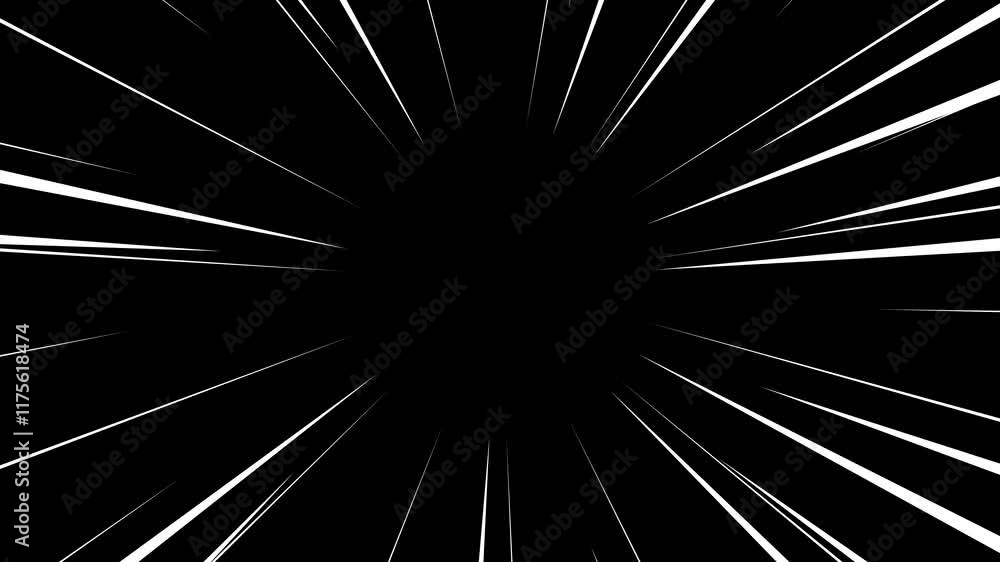 Poster manga zoom speed line animation. the diagonal speed line moves with the alpha channel. comic anime a