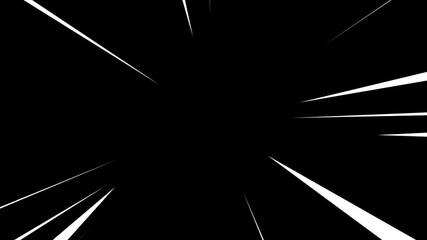 Manga zoom speed line animation. The diagonal speed line moves with the alpha channel. Comic anime action speed line. 4K resolution.