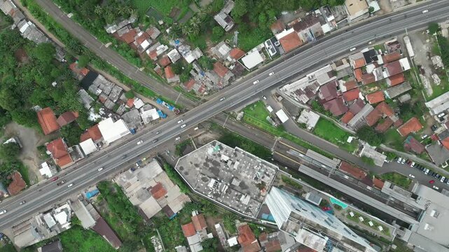 Aerial video above Cisa Uk Point Apartment Cibogo Tangerang Indonesia