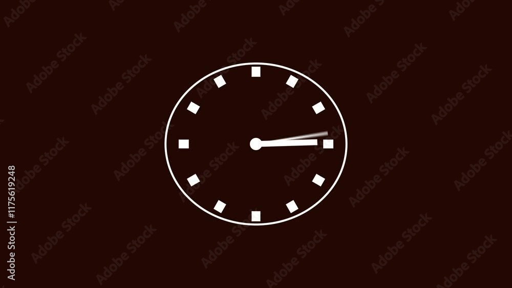 Aufkleber clock icon counting down 24 hour day fast speed animation. white circle 360 degree rotation. deep gr