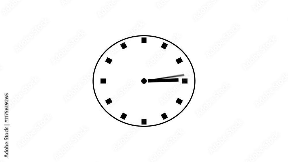 Aufkleber clock icon counting down 24 hour day fast speed animation. white circle 360 degree rotation. deep gr