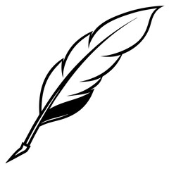 Obraz premium Simple Line Art Quill Pen for Elegant Designs