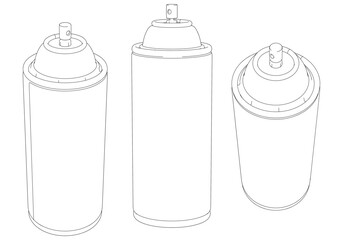 Spray Paint Line Art Vector Illustration on White Background. Clean and Detailed Design for Art, DIY Projects, and Home Decor