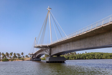 Fototapeta premium bridge over the river in nature