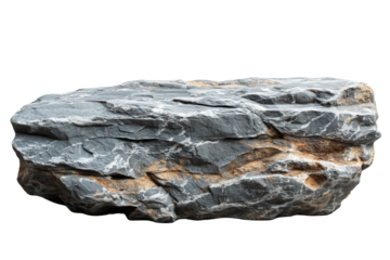 Natural stone with rough textured surface isolated on white or transparent background