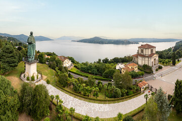 San Carlone statue, also known as Colossus of San Carlo Borromeo at the Lake Maggiore in Italy.