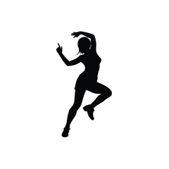 A women hip hop dancers silhouette