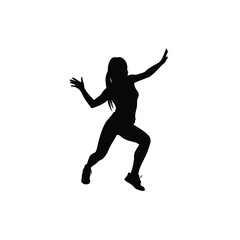 A women hip hop dancers silhouette