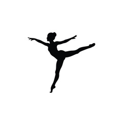 A ballet girl vector silhouettes