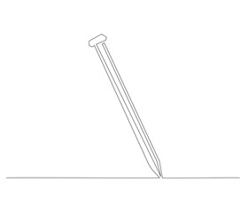 One continuous line drawing of nail . Single line of nail vector illustration