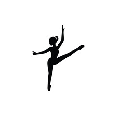 A ballet girl vector silhouettes