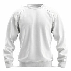 White sweatshirt mockup with long sleeves and ribbed cuffs, perfect for showcasing apparel designs