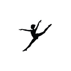 A ballet girl vector silhouettes