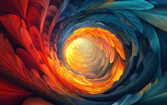 A vibrant spiral of colors creating a dynamic, abstract visual effect.