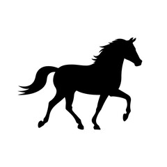 Elegant Horse Silhouette Vector Art with Flowing Mane