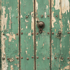 old door with lock AI generated 