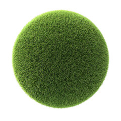 a circle of green grass on a transparent background, PNG image, PNG file, Generative art.